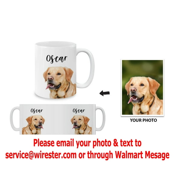 WIRESTER Personalized Customized Text, Customized Picture From Your Photo for 11 Oz 325ml Ceramic Tea Cup Coffee Mug