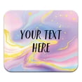 thumbnail image 1 of WIRESTER Personalized Rec Mousepad With Your Text Customize Your Name on Gold Pastel Purple Pink Marble Pattern for Home, Office, and Gaming Desk, Non-Slip Rectangle Mousepad 8.66"x7.08", 1 of 6