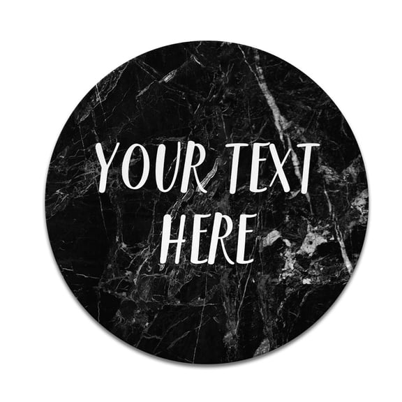 WIRESTER Personalized Round Mousepad with Your Text Customized Your Name on Cloudy Black Marble Background for Home, Office, and Gaming Desk, Non-Slip Circle Mousepad 7.88x0.12 in