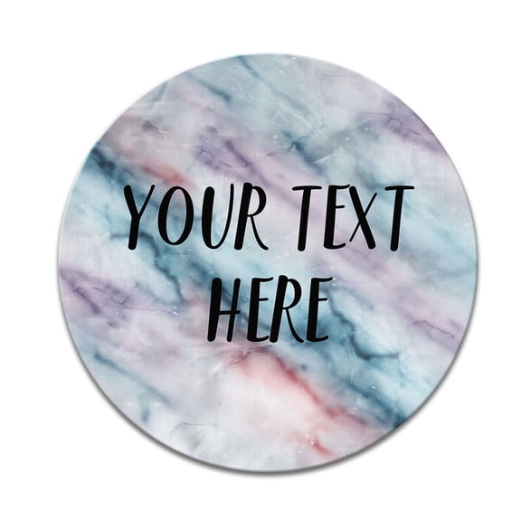 WIRESTER Personalized Round Mousepad with Your Text Customized Your Name on Purple Green Pink Marble Background for Home, Office, and Gaming Desk, Non-Slip Circle Mousepad 7.88x0.12 in