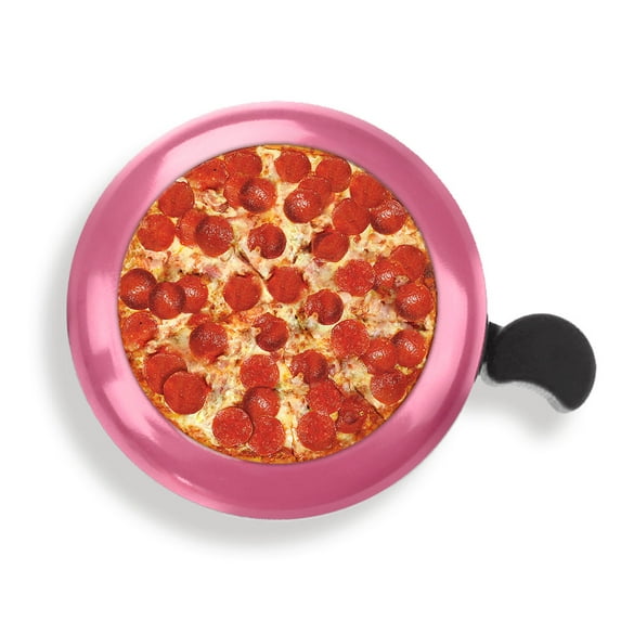 WIRESTER Pink Bicycle Bell Aluminum Alloy Mini Bike Bell With Ring Horn Accessories for Adults Men Women Kids Girls and Boys -Pepperoni Pizza