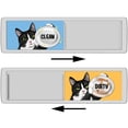thumbnail image 1 of WIRESTER Plastic Clean and Dirty Dishwasher Magnet Sign Slide Magnet, Black White Tuxedo Cat, 1 of 6