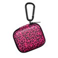 thumbnail image 1 of WIRESTER Portable EVA Small Earbuds Carrying Case Storage Bag Organizer with Carabiners for Earphones, Earbuds, Earpieces, SD Memory Card, Camera Chips - Black/Hot Pink Leopard, 1 of 7