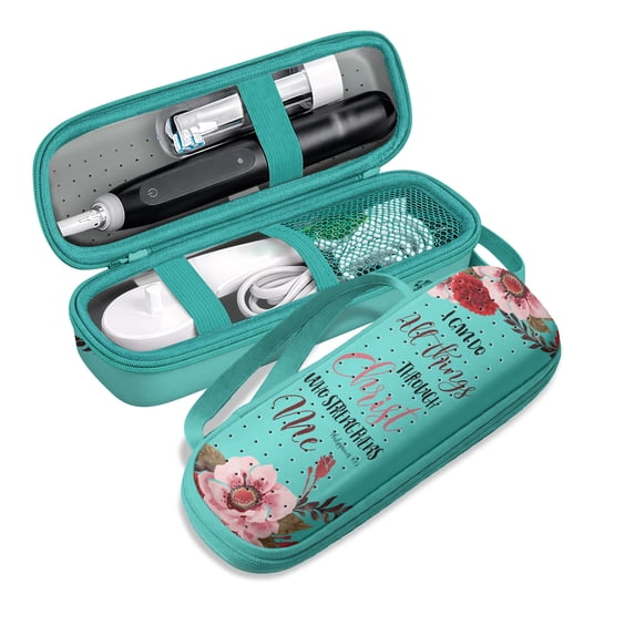WIRESTER Portable Electric Toothbrush Travel Case, Hard Storage Box Compatible with Oral-B Pro Series & Philips Sonicare ProtectiveClean, Christian Bible Verses Philippians 4:13