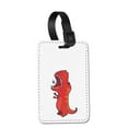 thumbnail image 1 of WIRESTER Rectangle PU Leather Luggage Tags for Travel Suitcase Baggage 4.05 x 2.83 inches - Red T-Rex Dinosaur, 1 of 7
