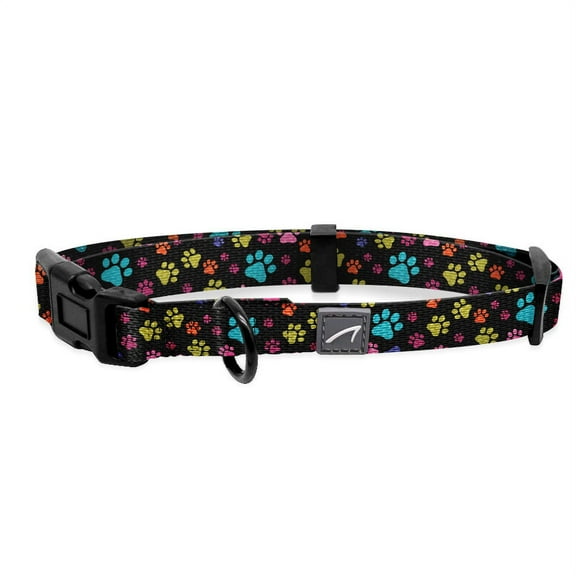 WIRESTER Reflective Dog Collar for Small/Medium Dogs with Buckle, Multicolor Paws Dog