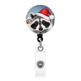 thumbnail image 1 of WIRESTER Retractable Badge Reels with Alligator Swivel Clip & Plastic Card Holder Strap, Round ID Badge Holders for Students, Teachers, Office Workers - Raccoon, 1 of 5