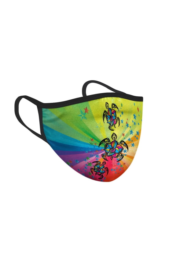 Reusable Washable Polyester Cotton Mask Cover Protection For Adult, Flower & Turtles