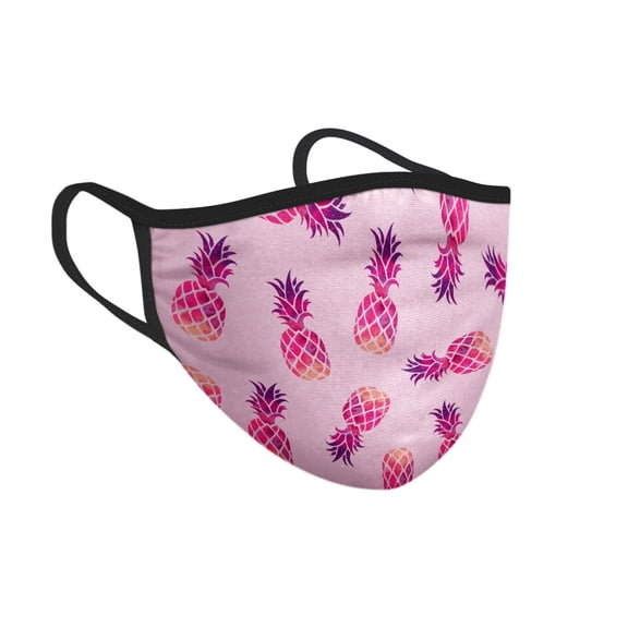 WIRESTER Reusable Washable Polyester Cotton Mask Cover Protection For Adult, Hot Pink Pineapple Pattern Pink Pastel
