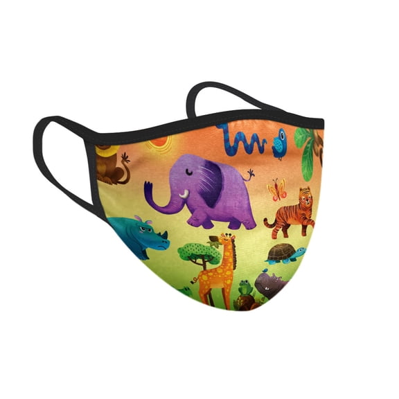 WIRESTER Reusable Washable Polyester Cotton Mask Cover Protection For Adult, Jungle Safari Day Adventure