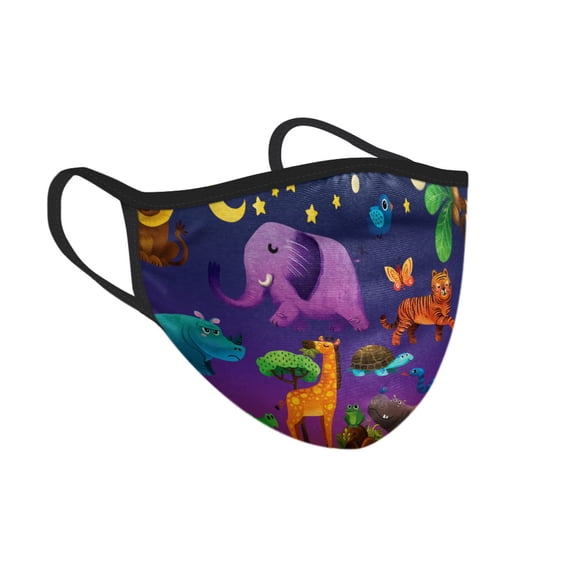 WIRESTER Reusable Washable Polyester Cotton Mask Cover Protection For Adult, Jungle Safari Night Adventure