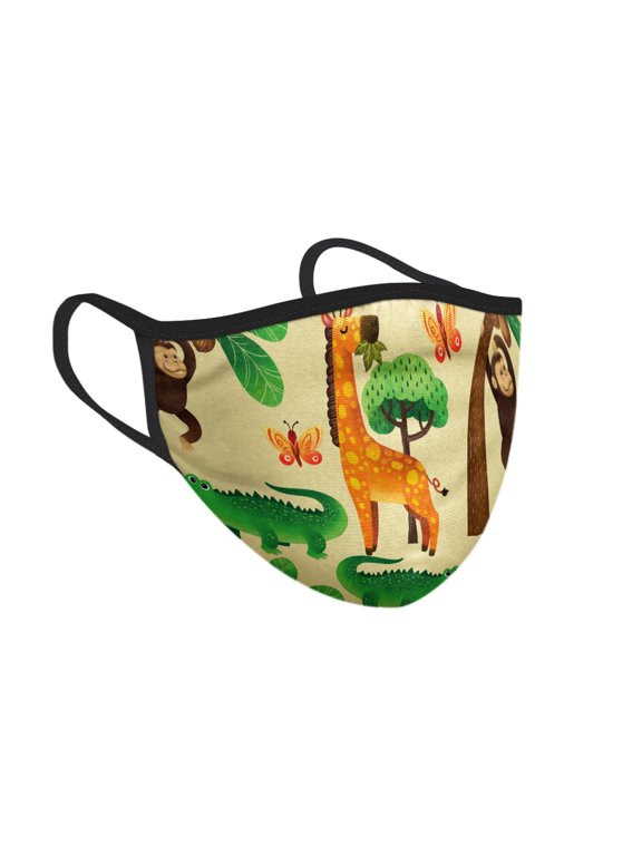 Reusable Washable Polyester Cotton Mask Cover Protection For Adult, Monkey Giraffe Crocodile