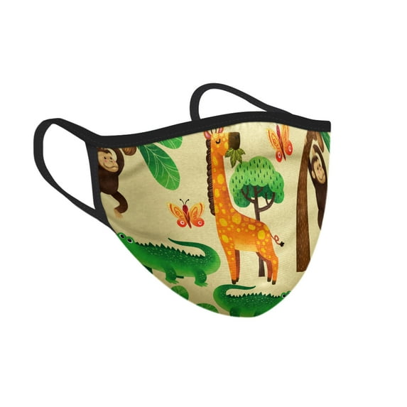 WIRESTER Reusable Washable Polyester Cotton Mask Cover Protection For Adult, Monkey Giraffe Crocodile