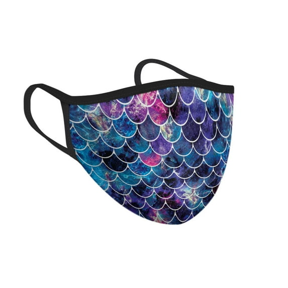 WIRESTER Reusable Washable Polyester Cotton Mask Cover Protection For Adult, Mosaic Mermaid Scale