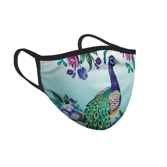 WIRESTER Reusable Washable Polyester Cotton Mask Cover Protection For Adult, Peacock Flowers