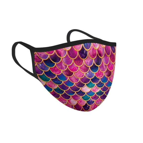 WIRESTER Reusable Washable Polyester Cotton Mask Cover Protection For Adult, Pink Mermaid Scales