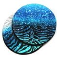 thumbnail image 1 of WIRESTER Round Neoprene Car Coaster for Drinks, Set of 2pcs, Blue Glitter Sparkle & Blue Glitter Zebra, 1 of 6