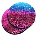 thumbnail image 1 of WIRESTER Round Neoprene Car Coaster for Drinks, Set of 2pcs, Blue Glitter Sparkle & Hot Pink Glitter Sparkle Leopard, 1 of 6