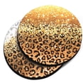 thumbnail image 1 of WIRESTER Round Neoprene Car Coaster for Drinks, Set of 2pcs, Gold Glitter Sparkle & Yellow Glitter Leopard, 1 of 6