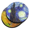 thumbnail image 1 of WIRESTER Round Neoprene Car Coaster for Drinks, Set of 2pcs, The Starry Night Van Gogh & Cafe Terrace At Night Van Gogh, 1 of 6