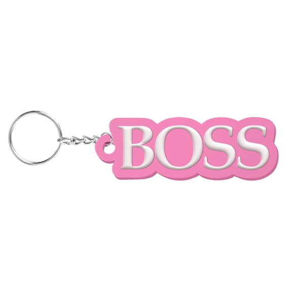 WIRESTER Rubber Soft Touch PVC Silicone Keychain for Car Bag Pendant, Boss
