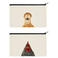 thumbnail image 1 of WIRESTER Set 2 of Canvas Cosmetic Bag, Makeup Bag, Cosmetic Pouch for Women - Barred Plymouth Rock Silkie Chickens, 1 of 6