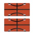thumbnail image 1 of WIRESTER Set 2pcs 6" x 12" Aluminum Front Auto Drive Tag License Plate Decoration, Basketball Pattern, 1 of 6