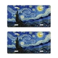 thumbnail image 1 of WIRESTER Set 2pcs 6" x 12" Aluminum Front Auto Drive Tag License Plate Decoration, The Starry Night Van Gogh, 1 of 6