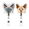 thumbnail image 1 of WIRESTER Set 2pcs Design Acrylic Key Card Holder Belt Clip Reel Id Badge Retractable - Blue Gray Red Point Siamese Cats, 1 of 6