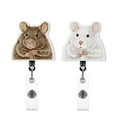 thumbnail image 1 of WIRESTER Set 2pcs Design Acrylic Key Card Holder Belt Clip Reel Id Badge Retractable - Brown White Mice, 1 of 6