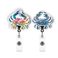 thumbnail image 1 of WIRESTER Set 2pcs Design Acrylic Key Card Holder Belt Clip Reel Id Badge Retractable - Colorful Mandala Crabs, 1 of 6