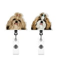 thumbnail image 1 of WIRESTER Set 2pcs Design Acrylic Key Card Holder Belt Clip Reel Id Badge Retractable - Shih Tzu Dogs, 1 of 6