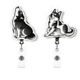 thumbnail image 1 of WIRESTER Set 2pcs Design Acrylic Key Card Holder Belt Clip Reel Id Badge Retractable - Siberian Husky Funny Playful Postures, 1 of 1