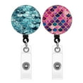 thumbnail image 1 of WIRESTER Set 2pcs Design Key Card Holder Belt Clip Reel Id Badge Retractable, Mermaid Scales, 1 of 5