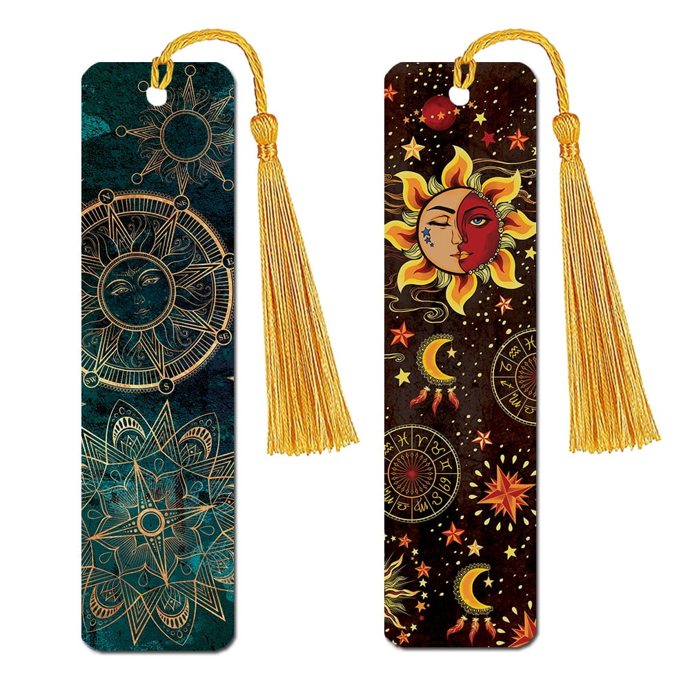 WIRESTER Set 2pcs Rectangle Metal Bookmarks With Light Gold Tassels for  Book Lovers, Page Markers for Students Teachers Reading - The Starry Night  Van Gogh & Claude Monet Water Lilies 