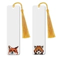 thumbnail image 1 of WIRESTER Set 2pcs Rectangle Metal Bookmarks With Light Gold Tassels for Book Lovers, Page Markers for Students Teachers Reading - Red Fox & Red Panda, 1 of 6