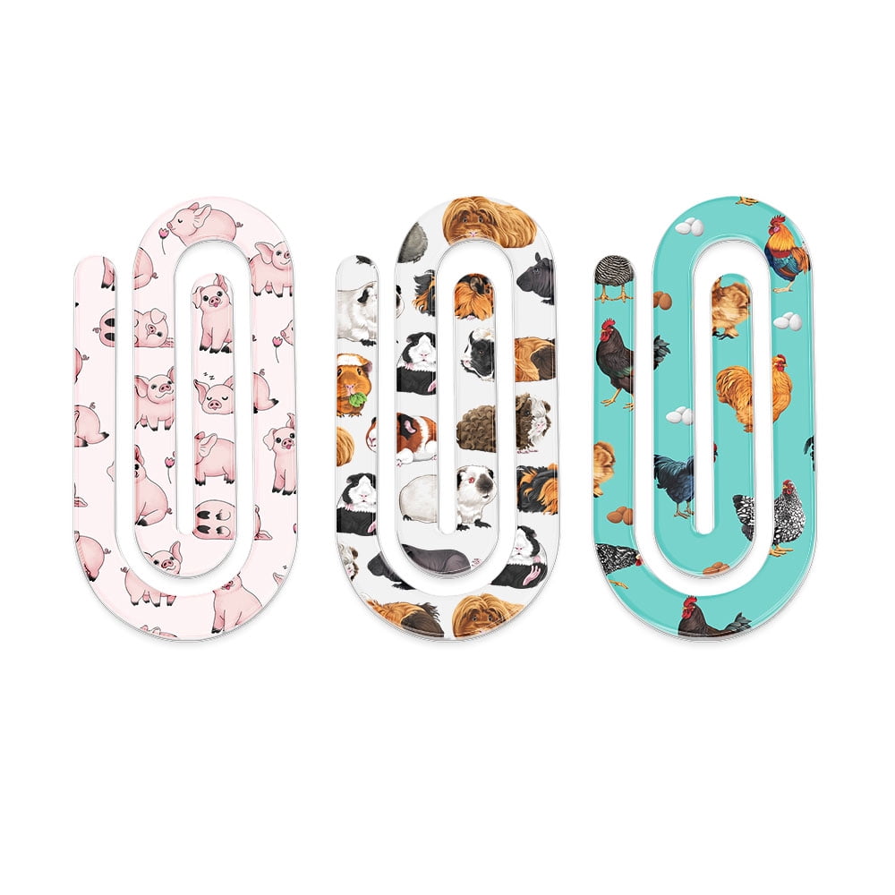 WIRESTER Set of 3 Jumbo Acrylic Teacher Paper Clips, Paperclip ...