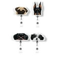 thumbnail image 1 of WIRESTER Set 4pcs Acrylic Key Card Holder Belt Clip Reel Id Badge Retractable - Pug Puppy Dog & Black Rust Doberman Pinscher Dog & Black Tan Rottweiler Dog & Black White Shih Tzu Dog, 1 of 5