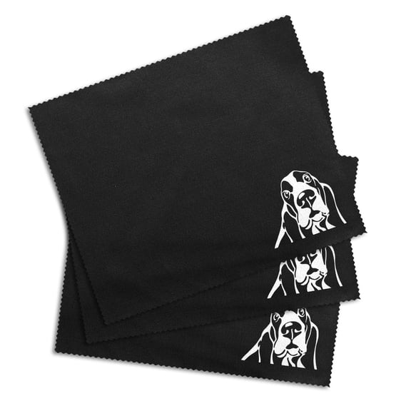 WIRESTER Set of 3pcs 7.09 x 5.91 inches Microfiber Cleaning Cloth Soft For Camera Len Screen Eyeglass Sunglasses - Basset Hound Dog