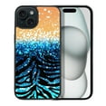 thumbnail image 1 of WIRESTER Shockproof Soft Rubber Cover Case for Apple iPhone 15 6.1" 2023 (NOT FIT Apple iPhone 15 Plus 6.7" 2023), Orange Glitter Sparkle With Black Blue Glitter Zebra, 1 of 5