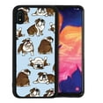 thumbnail image 1 of WIRESTER Shockproof Soft Rubber Cover Case for Samsung Galaxy A10e A102U 5.83" 2019, Brindle Brown English Bulldog Funny Playful Postures On Light Blue Background, 1 of 5