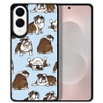 thumbnail image 1 of WIRESTER Shockproof Soft Rubber Cover Case for Samsung Galaxy S25 Edge 6.7 inch 2025, Brindle Brown English Bulldog Funny Playful Postures On Light Blue Background, 1 of 5