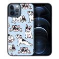 thumbnail image 1 of WIRESTER Shockproof Soft Rubber Cover Case for Apple iPhone 12 Pro Max 6.7" 2020, French Bulldog Funny Playful Postures On Light Blue Background, 1 of 5