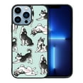 thumbnail image 1 of WIRESTER Shockproof Soft Rubber Cover Case for Apple iPhone 13 Pro Max 6.7" 2021, Siberian Husky Funny Playful Postures On Aero Blue Background, 1 of 5