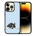 thumbnail image 1 of WIRESTER Shockproof Soft Rubber Cover Case for Apple iPhone 14 Pro 6.1" 2022, Boston Terrier Dog Lying Down Looking Up On Light Blue Background, 1 of 5