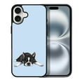thumbnail image 1 of WIRESTER Shockproof Soft Rubber Cover Case for Apple iPhone 16 6.1" 2024, Boston Terrier Dog Lying Down Looking Up On Light Blue Background, 1 of 5