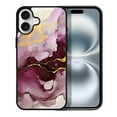 thumbnail image 1 of WIRESTER Shockproof Soft Rubber Cover Case for Apple iPhone 16 6.1" 2024, Marble Gold And Purple, 1 of 5