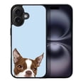 thumbnail image 1 of WIRESTER Shockproof Soft Rubber Cover Case for Apple iPhone 16 Plus 6.7" 2024, Animal Boston Terrier Red and White Dog On Light Blue Background, 1 of 5