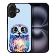 thumbnail image 1 of WIRESTER Shockproof Soft Rubber Cover Case for Apple iPhone 16 Plus 6.7" 2024, Blue Owl On Light Blue Background, 1 of 5