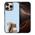 thumbnail image 1 of WIRESTER Shockproof Soft Rubber Cover Case for Apple iPhone 16 Pro Max 6.9" 2024, Brown Gray Squirrel On Light Blue Background, 1 of 5